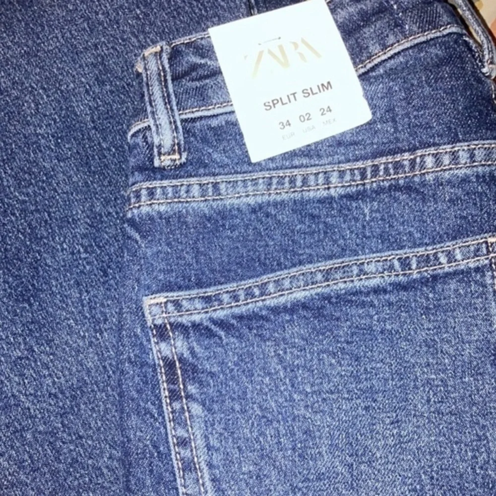 ZARA Split Slim Full Length Jeans Blogger Insta Favorite - Picture 6 of 12